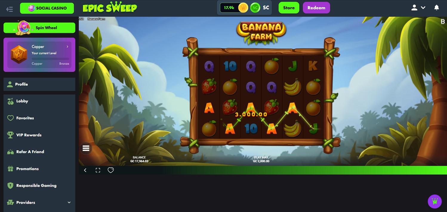 Banana Farm Backseat Gaming Review | EpicSweep Social Casino